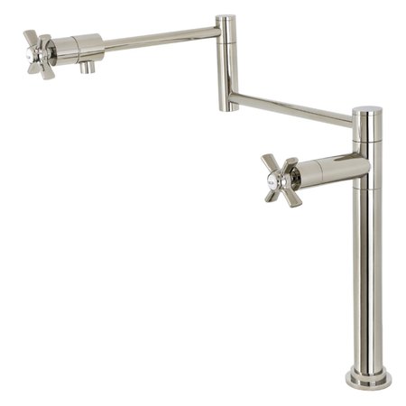 KINGSTON BRASS Deck Mount Pot Filler, Polished Nickel KS4706ZX